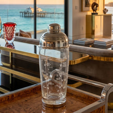 Load image into Gallery viewer, 1950s Mid-Century Italian Silver-Plated and Glass Recipe Cocktail Shaker by OLRI Madinteriorart by Maden