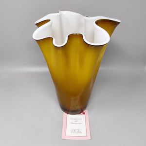 1960s Astonishing "Fazzoletto" Vase By Ca' Dei Vetrai in Murano Glass. Made in Italy Madinteriorart by Maden