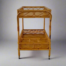 Load image into Gallery viewer, 1960s Gorgeous and elegant serving bar cart in bamboo & rattan by Franco Albini. Made in Italy Madinteriorart by Maden