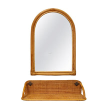 Load image into Gallery viewer, 1960s Gorgeous Bamboo and Rattan Mirror and Console. Made in Italy Madinteriorart by Maden