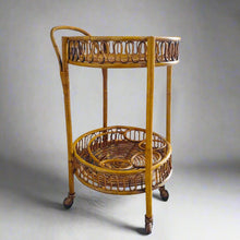Load image into Gallery viewer, 1960s Gorgeous Bamboo & Rattan Serving Bar Cart Trolley by Franco Albini. Made in Italy Madinteriorart by Maden