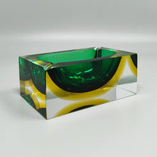 Load image into Gallery viewer, 1960s Gorgeous Green and Yellow Rectangular Ashtray or Catchall By Flavio Poli for Seguso. Made in Italy Madinteriorart by Maden
