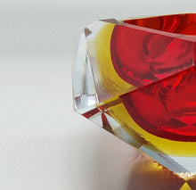 Load image into Gallery viewer, 1960s Gorgeous Red and Yellow Ashtray or Catchall by Flavio Poli for Seguso. Made in Italy Madinteriorart by Maden