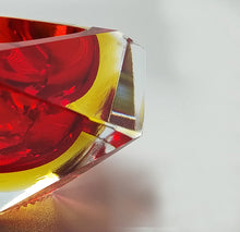 Load image into Gallery viewer, 1960s Gorgeous Red and Yellow Ashtray or Catchall by Flavio Poli for Seguso. Made in Italy Madinteriorart by Maden
