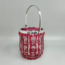 Load image into Gallery viewer, 1960s Gorgeous Red Bohemian Cut Crystal Glass Cocktail Shaker With Ice Bucket. Made in Italy Madinteriorart by Maden