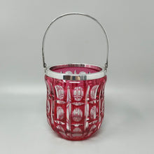 Load image into Gallery viewer, 1960s Gorgeous Red Bohemian Cut Crystal Glass Cocktail Shaker With Ice Bucket. Made in Italy Madinteriorart by Maden