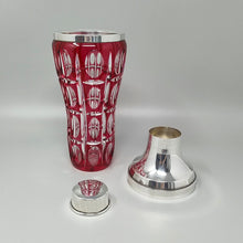 Load image into Gallery viewer, 1960s Gorgeous Red Bohemian Cut Crystal Glass Cocktail Shaker With Ice Bucket. Made in Italy Madinteriorart by Maden