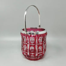 Load image into Gallery viewer, 1960s Gorgeous Red Bohemian Cut Crystal Glass Cocktail Shaker With Ice Bucket. Made in Italy Madinteriorart by Maden