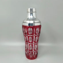 Load image into Gallery viewer, 1960s Gorgeous Red Bohemian Cut Crystal Glass Cocktail Shaker With Ice Bucket. Made in Italy Madinteriorart by Maden