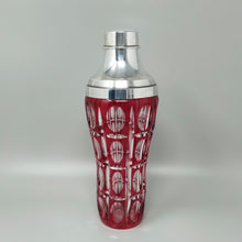 Load image into Gallery viewer, 1960s Gorgeous Red Bohemian Cut Crystal Glass Cocktail Shaker With Ice Bucket. Made in Italy Madinteriorart by Maden