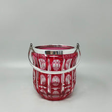 Load image into Gallery viewer, 1960s Gorgeous Red Bohemian Cut Crystal Glass Cocktail Shaker With Ice Bucket. Made in Italy Madinteriorart by Maden