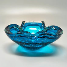 Load image into Gallery viewer, 1960s Mid-century Blue Ashtray or Catchall in Bullicante Murano Glass by Flavio Poli. Madinteriorart by Maden