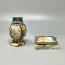 Load image into Gallery viewer, 1960s Mid-Century Modern Italian Onyx Smoking Set with Table Lighter & Ashtray Madinteriorart by Maden