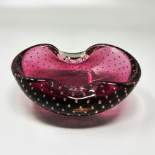 Load image into Gallery viewer, 1960s Mid-century Pink Ashtray or Catchall in Bullicante Murano Glass by Flavio Poli Madinteriorart by Maden