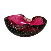 Load image into Gallery viewer, 1960s Mid-century Pink Ashtray or Catchall in Bullicante Murano Glass by Flavio Poli Madinteriorart by Maden