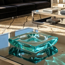 Load image into Gallery viewer, 1970s Mid-century Aquamarine Ashtray by Fontana Arte. Made in Italy