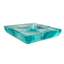 Load image into Gallery viewer, 1970s Mid-century Aquamarine Ashtray by Fontana Arte. Made in Italy