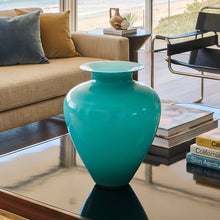 Load image into Gallery viewer, 1970s Exquisite Murano Glass Aquamarine Vase by Ca' dei Vetrai