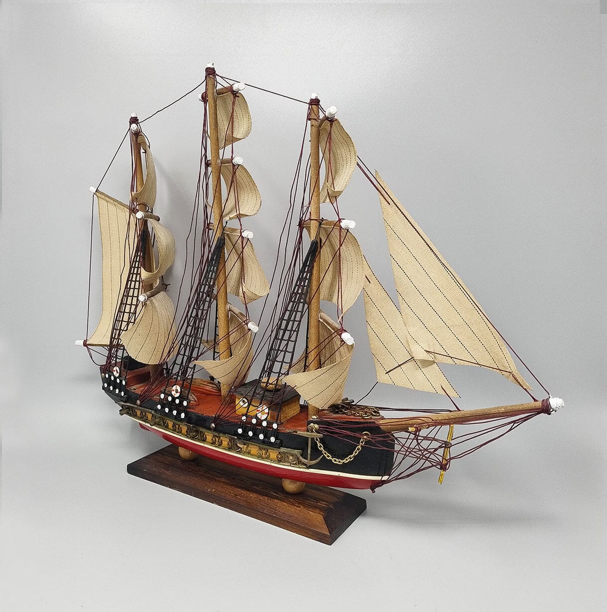 帆船模型BERGANTIN SigloⅩⅤⅢ 1970s Astonishing Bergantin Siglo XVIII Model Ship. Handmade. Made