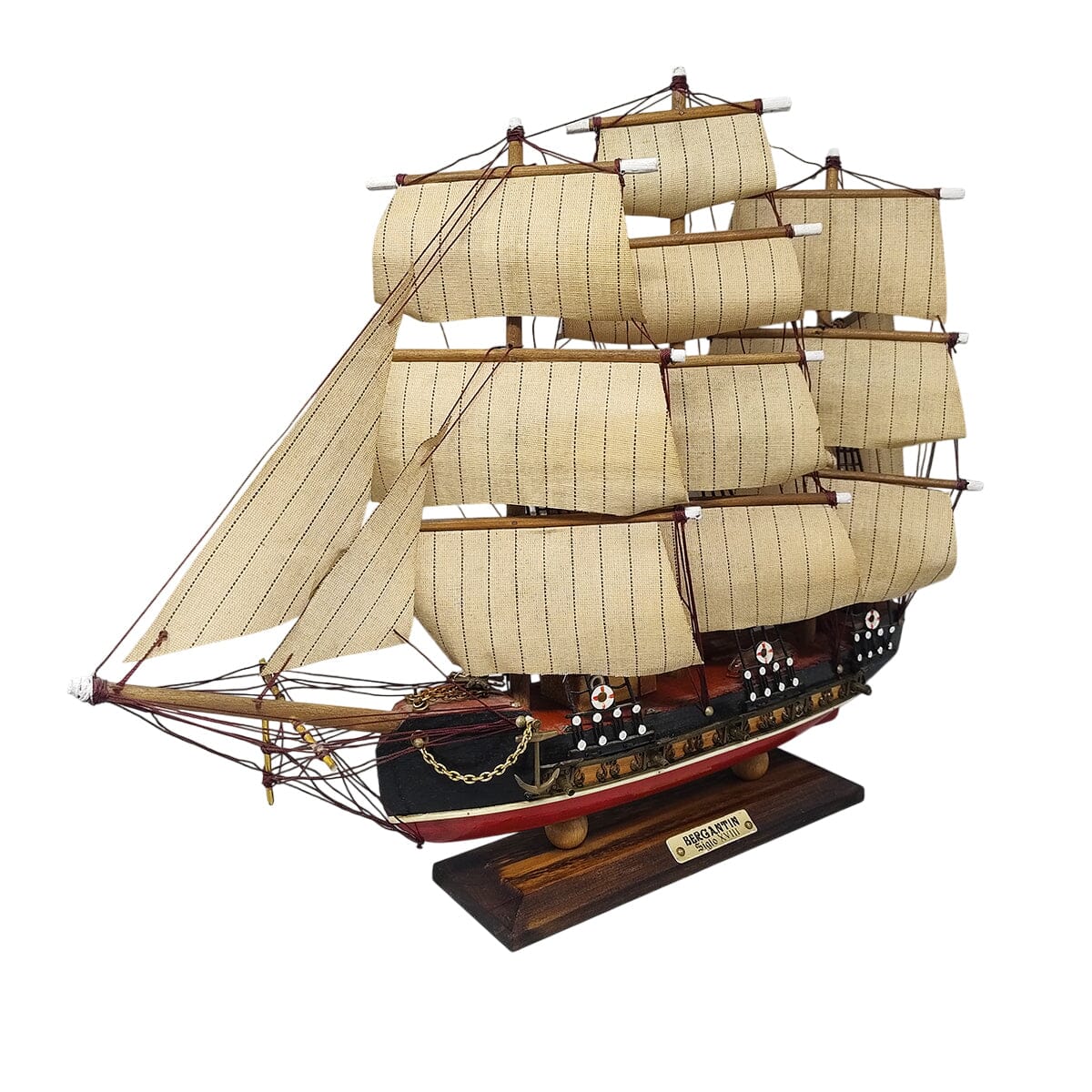 帆船模型BERGANTIN SigloⅩⅤⅢ 1970s Astonishing Bergantin Siglo XVIII Model Ship. Handmade. Made