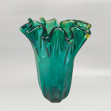 Load image into Gallery viewer, 1970s Astonishing Emerald Green "Fazzoletto" Vase By Michielotto in Murano Glass. Made in Italy Madinteriorart by Maden