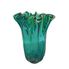 Load image into Gallery viewer, 1970s Astonishing Emerald Green "Fazzoletto" Vase By Michielotto in Murano Glass. Made in Italy Madinteriorart by Maden