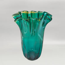 Load image into Gallery viewer, 1970s Astonishing Emerald Green "Fazzoletto" Vase By Michielotto in Murano Glass. Made in Italy Madinteriorart by Maden