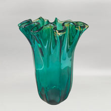 Load image into Gallery viewer, 1970s Astonishing Emerald Green "Fazzoletto" Vase By Michielotto in Murano Glass. Made in Italy Madinteriorart by Maden