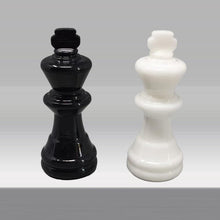 Load image into Gallery viewer, 1970s Gorgeous Black and White Chess Set in Volterra Alabaster Handmade. Made in Italy Madinteriorart by Maden
