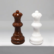 Load image into Gallery viewer, 1970s Gorgeous Brown and White Chess Set in Volterra Alabaster Handmade. Made in Italy Madinteriorart by Maden