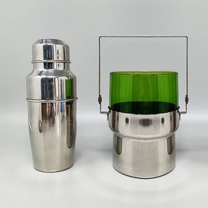 1970s Gorgeous Cocktail Shaker With Ice Bucket by Pran. Made in Italy Madinteriorart by Maden