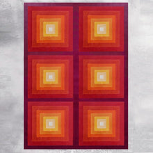 Load image into Gallery viewer, 1970s Gorgeous Verner Panton Style "Quadrat" Geometric Op Art Rug. Made in England - Madinteriorart by Maden