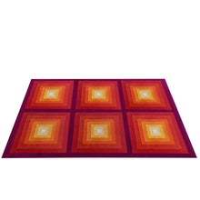 Load image into Gallery viewer, 1970s Gorgeous Verner Panton Style "Quadrat" Geometric Op Art Rug. Made in England Madinteriorart by Maden