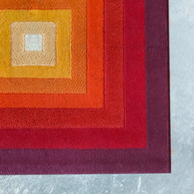 Load image into Gallery viewer, 1970s Gorgeous Verner Panton Style "Quadrat" Geometric Op Art Rug. Made in England - Madinteriorart by Maden