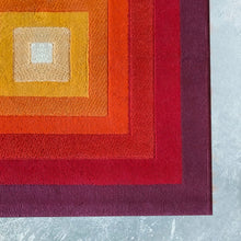 Load image into Gallery viewer, 1970s Gorgeous Verner Panton Style "Quadrat" Geometric Op Art Rug. Made in England Madinteriorart by Maden