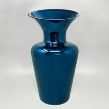 Load image into Gallery viewer, 1970s Italian Murano Blown Glass Blue Vase by Maestro del Vetro. Madinteriorart by Maden