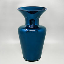Load image into Gallery viewer, 1970s Italian Murano Blown Glass Blue Vase by Maestro del Vetro. Madinteriorart by Maden