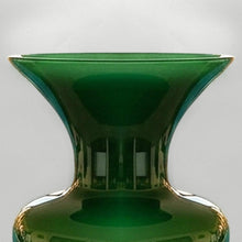 Load image into Gallery viewer, 1970s Italian Murano Blown Glass Emerald Green Vase by Maestro del Vetro. Madinteriorart by Maden