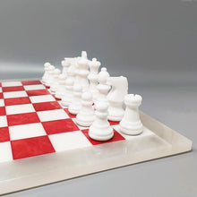 Load image into Gallery viewer, 1970s Italian Volterra Alabaster Chess Set – Rare in Red & White. Made in Italy Madinteriorart by Maden
