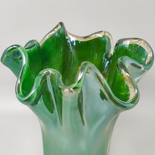 Load image into Gallery viewer, 1970s Luxury Handcrafted Green "Fazzoletto" Vase By Dogi in Murano Glass. Made in Italy Madinteriorart by Maden