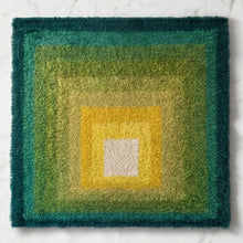 Load image into Gallery viewer, 1970s Mid-Century Modern "Homage to the Square" Shag Rug – Geometric Op-Art Textile / Wall Tapestry tappeto Madinteriorart by Maden