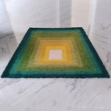 Load image into Gallery viewer, 1970s Mid-Century Modern "Homage to the Square" Shag Rug – Geometric Op-Art Textile / Wall Tapestry tappeto Madinteriorart by Maden