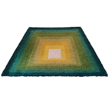 Load image into Gallery viewer, 1970s Mid-Century Modern "Homage to the Square" Shag Rug – Geometric Op-Art Textile / Wall Tapestry tappeto Madinteriorart by Maden