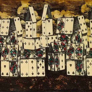 1970s Original Gorgeous Playing Cards Box by Piero Fornasetti in Excellent condition. Made in Italy Madinteriorart by Maden