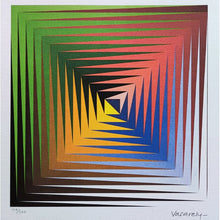 Load image into Gallery viewer, 1970s Original Gorgeous Victor Vasarely "Vonal Prim" Limited Edition Lithograph Madinteriorart by Maden