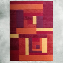 Load image into Gallery viewer, 1970s Stunning Geometric Space Age Rug in Wool. Made in Italy Madinteriorart by Maden