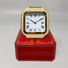 Load image into Gallery viewer, 1980s Cartier Santos Pendulette Alarm Clock. Made in Swiss Madinteriorart by Maden
