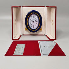 Load image into Gallery viewer, 1980s Gorgeous Cartier Alarm Clock Pendulette Lapis Lazuli. Made in Swiss