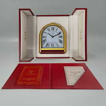 Load image into Gallery viewer, 1980s Gorgeous Cartier Romane Alarm Clock Pendulette. Made in Swiss Madinteriorart by Maden