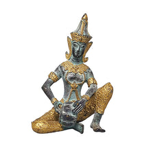 Load image into Gallery viewer, Mid-20th Century Thai Patinated Bronze Deity Musician Statue Madinteriorart by Maden